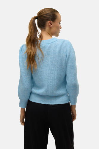 Pull à col rond - bleu - VERO MODA®