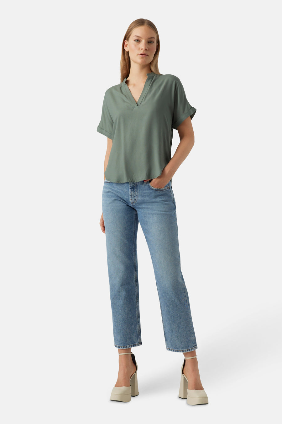 Blouse à manches courtes - vert - VERO MODA®