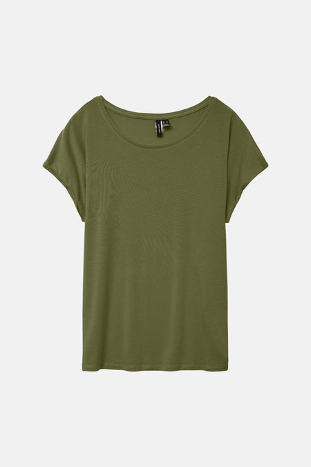 Top uni manche courte vert - VERO MODA®