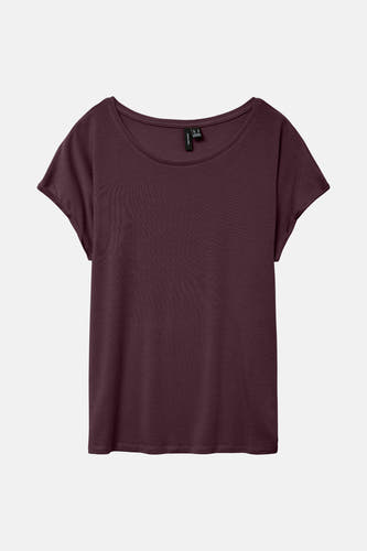T-shirt violet à manches courtes de VERO MODA, design simple avec un col rond.