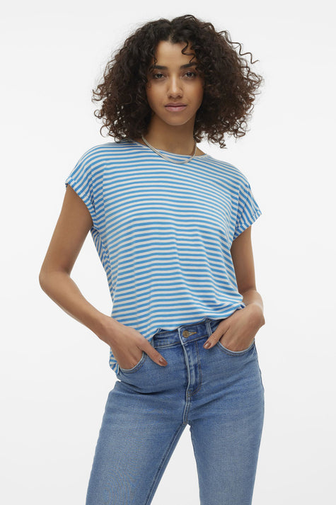 VMAVA PLAIN SS TOP STRIPE GA JRS  NOOS