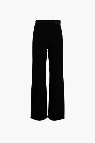 Jean droit noir en denim de VERO MODA avec cinq poches et passants.