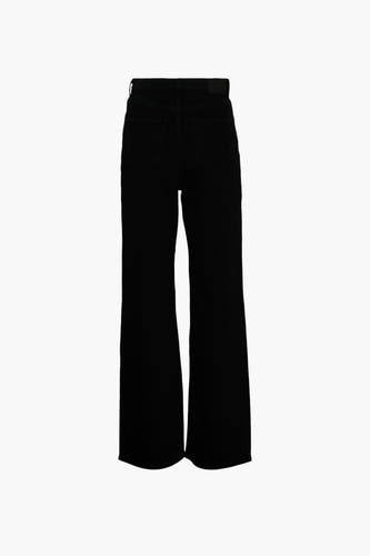 Jean droit noir de VERO MODA, dos, avec des boutons sur les poches arrière.