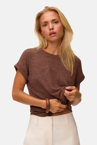Top uni manche courte brun - VERO MODA®