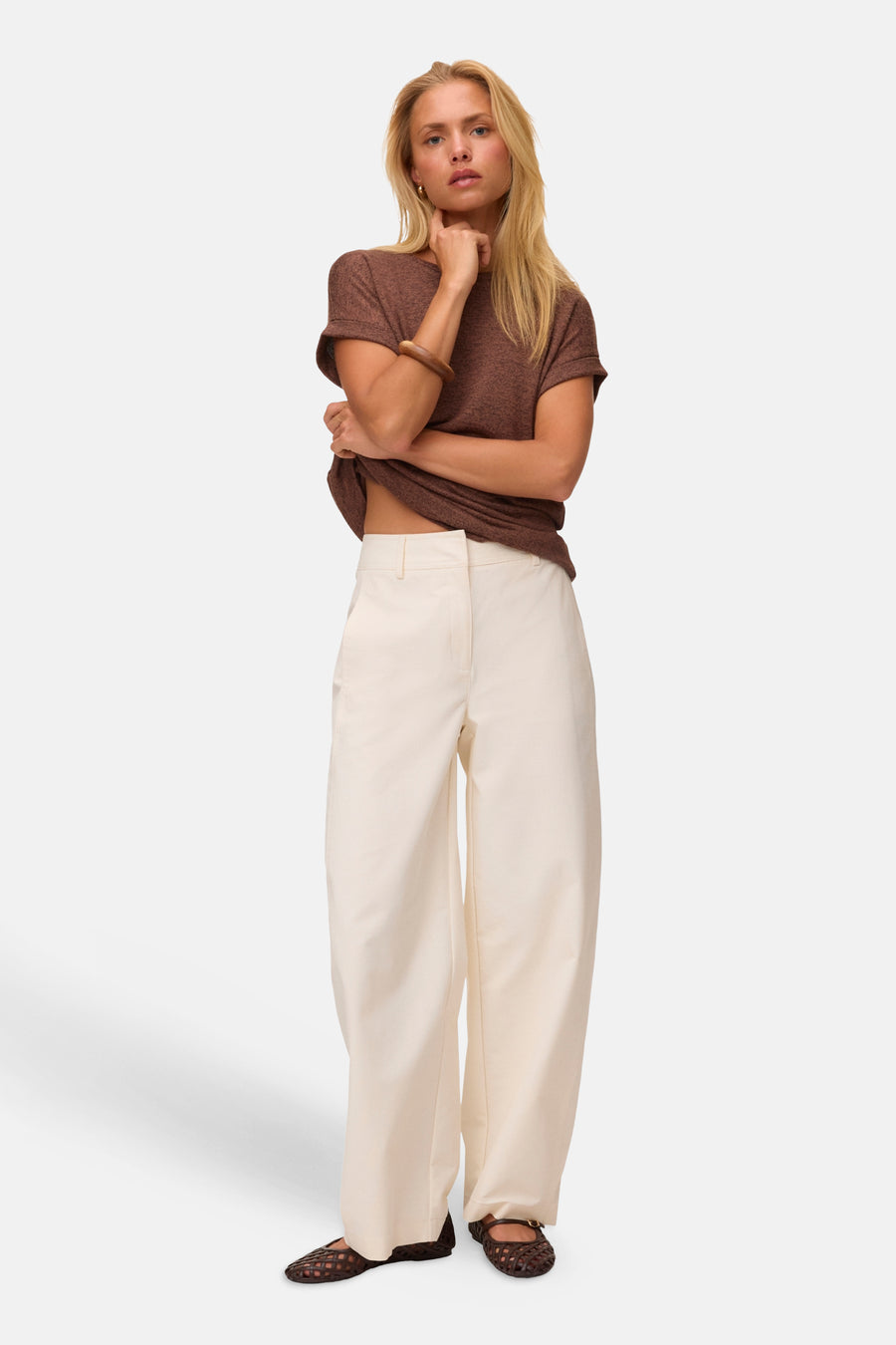 Top uni manche courte brun - VERO MODA®