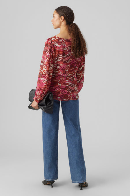 VMCARO L/S PEPLUM TOP WVN BTQ