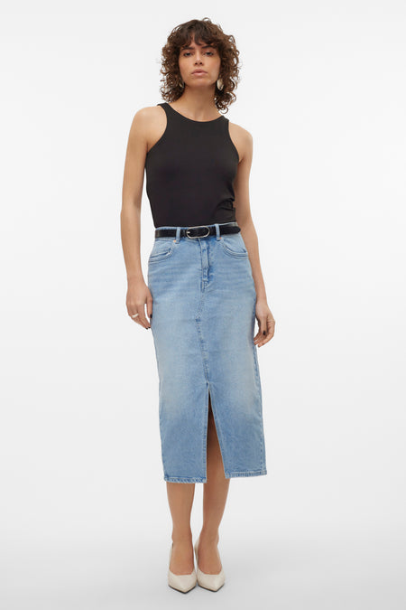 VMVERI HR CALF DENIM SKIRT GA MIX NOOS