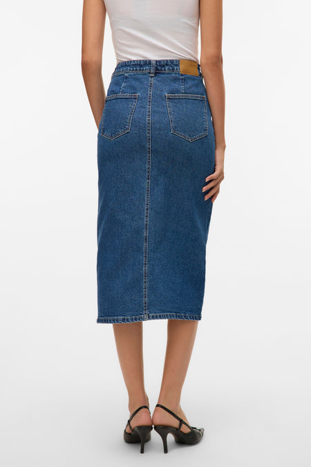 VMVERI HR CALF DENIM SKIRT GA MIX NOOS