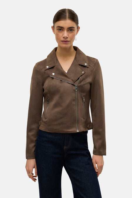 Veste en similicuir - brun