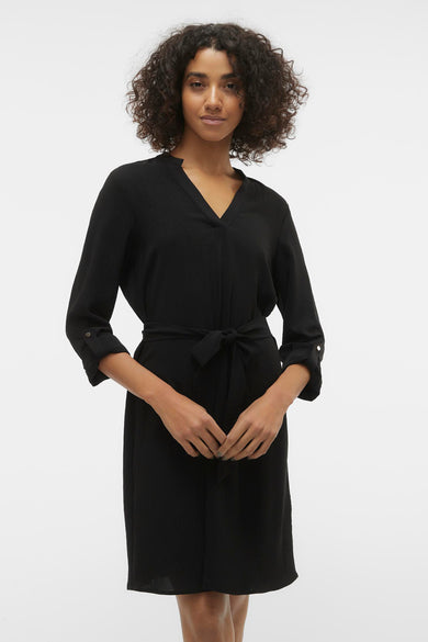 VMGAVINA L/S V-NECK ABK DRESS WVN BTQ