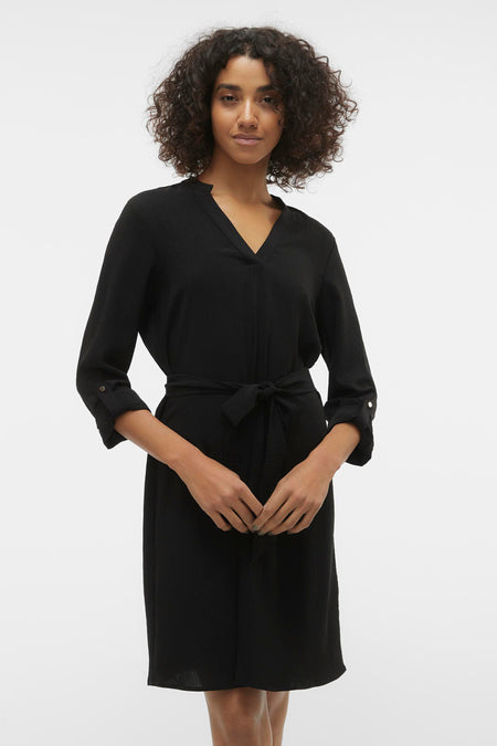VMGAVINA L/S V-NECK ABK DRESS WVN BTQ