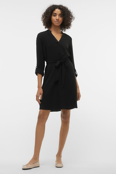 VMGAVINA L/S V-NECK ABK DRESS WVN BTQ