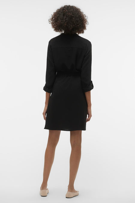 VMGAVINA L/S V-NECK ABK DRESS WVN BTQ