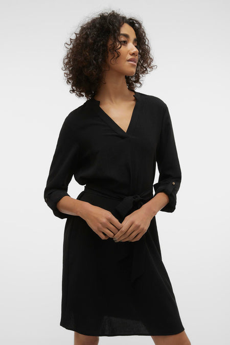 VMGAVINA L/S V-NECK ABK DRESS WVN BTQ