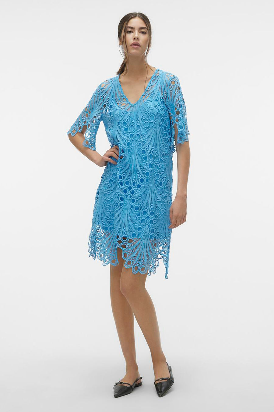 VMNIKKI LACE 2/4 SHORT DRESS WVN - VERO MODA®