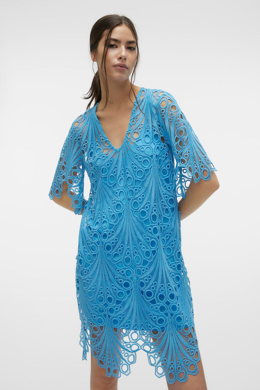 VMNIKKI LACE 2/4 SHORT DRESS WVN - VERO MODA®