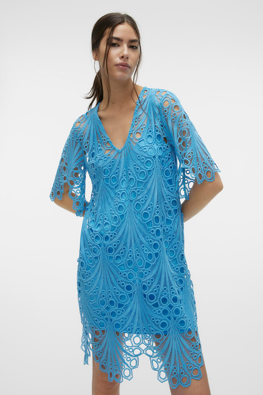 VMNIKKI LACE 2/4 SHORT DRESS WVN - VERO MODA®