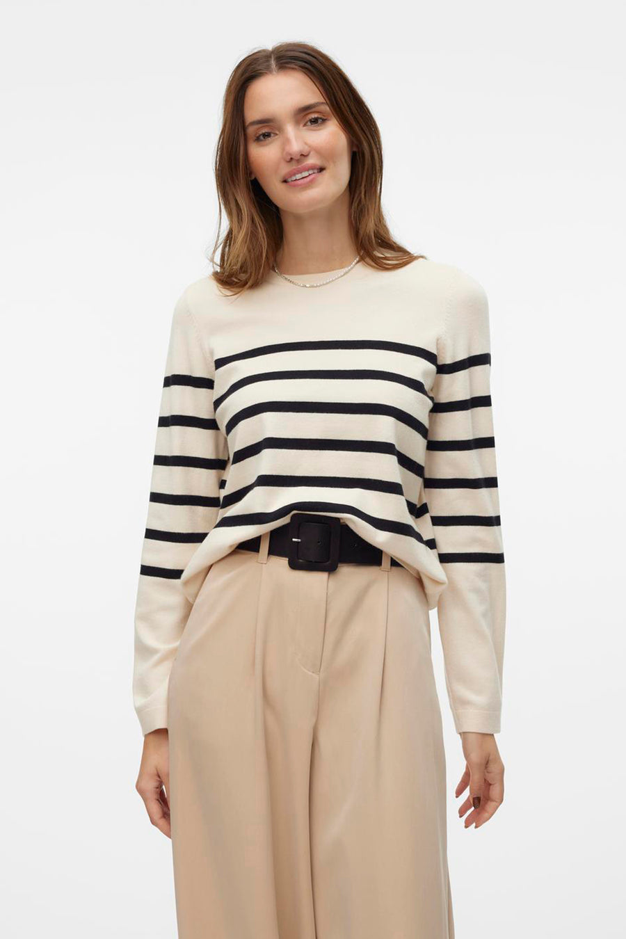 Pull à col rond - écru - VERO MODA®