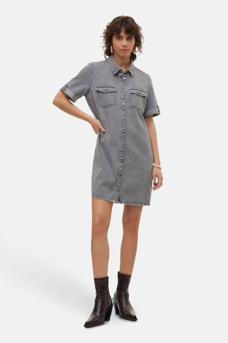 VMJENNIE SS SHORT DENIM DRESS MIX NOOS