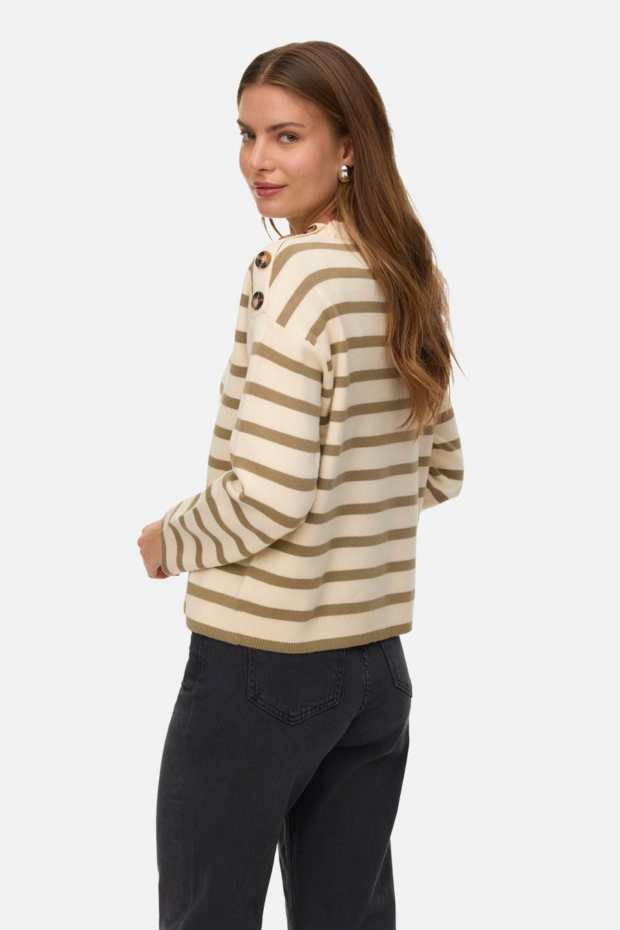 Pull à col rond - beige - VERO MODA®