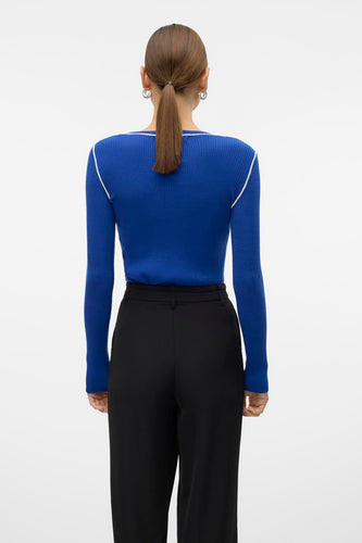Pull à col rond - bleu - VERO MODA®