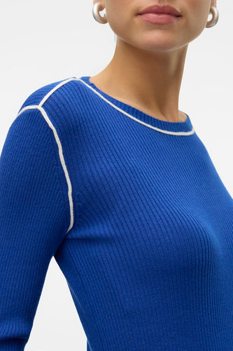 Pull à col rond - bleu - VERO MODA®