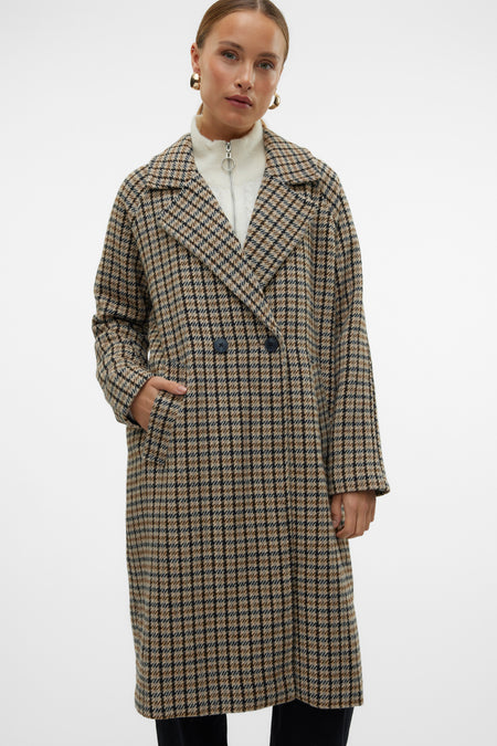 VMHANNAH LONG WOOL CHECK COAT GA BOO