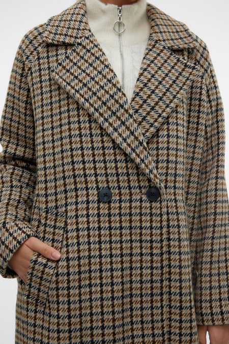 VMHANNAH LONG WOOL CHECK COAT GA BOO
