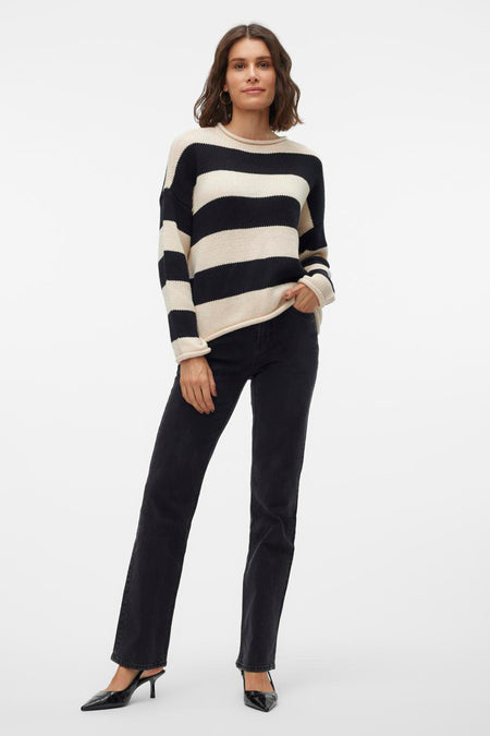 VMLEONORA LS ROLLEDGE O-NK PULLOVER BOO