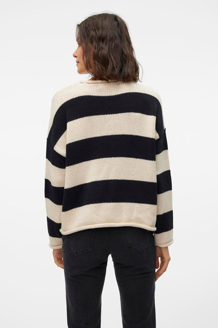 VMLEONORA LS ROLLEDGE O-NK PULLOVER BOO
