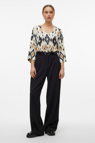 VMMILLE 3/4 V-NECK TOP WVN BTQ GA