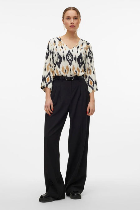 VMMILLE 3/4 V-NECK TOP WVN BTQ GA