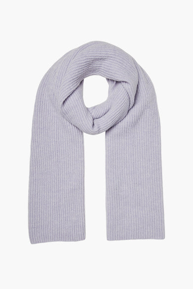 Écharpe d'hiver tricotée violet clair de VERO MODA® avec structure côtelée, pliée et positionnée au centre