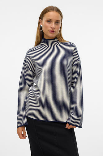 VMGOLD LS HIGHNECK PINSTRIPE PULLOVER GA