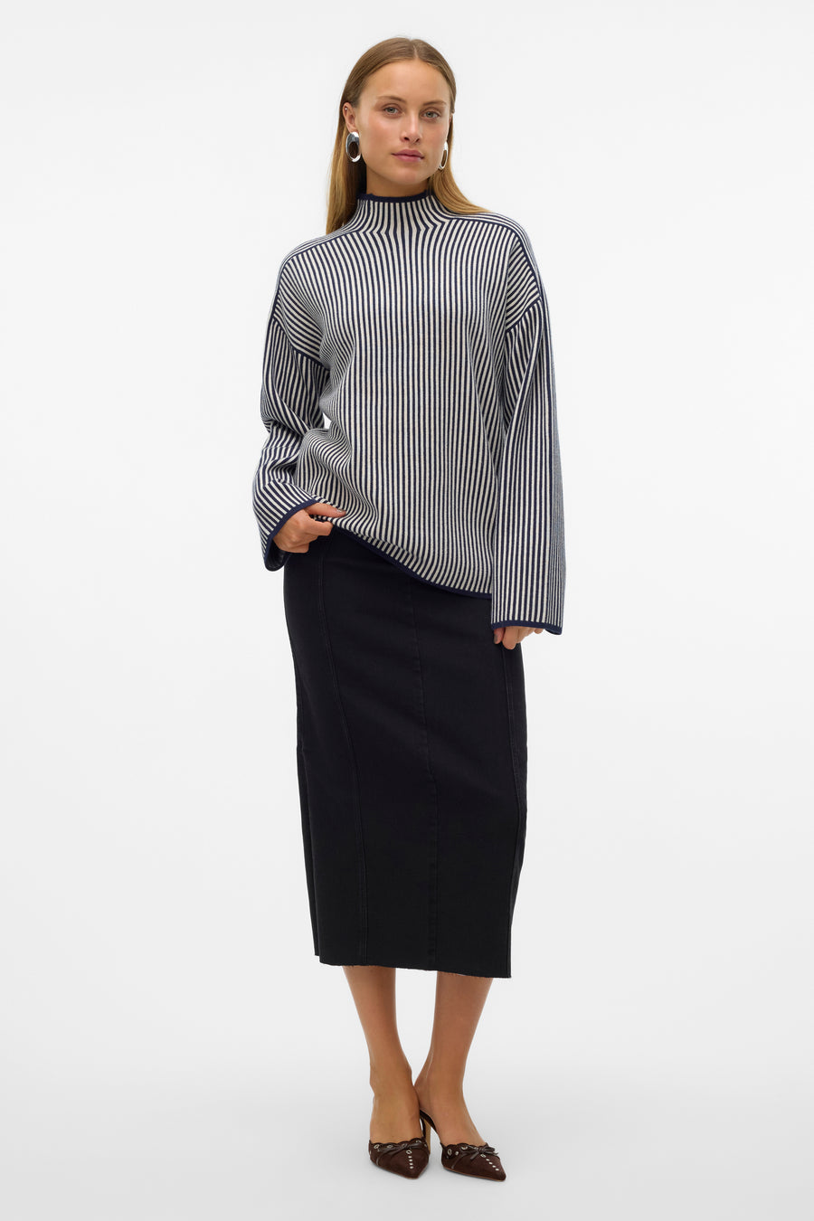 Pull à col roulé - bleu - VERO MODA®