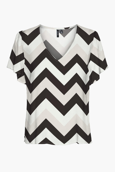 VMEASY JOY V-NECK SS BLOUSE WVN GA