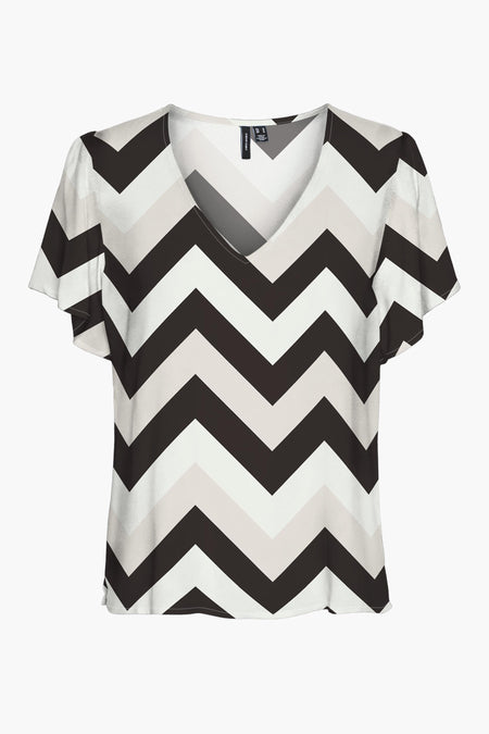 VMEASY JOY V-NECK SS BLOUSE WVN GA