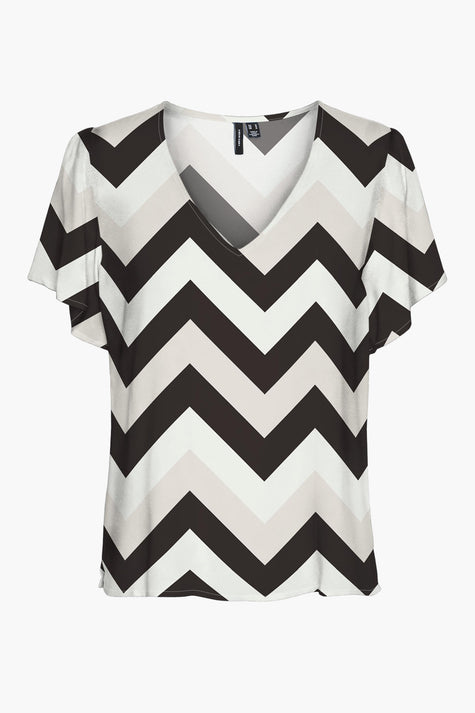 VMEASY JOY V-NECK SS BLOUSE WVN GA