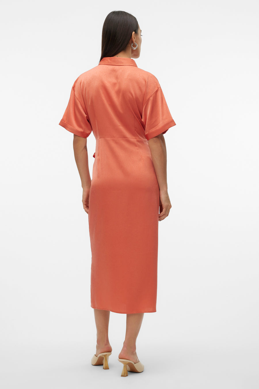 Robe à manches courtes - rouge