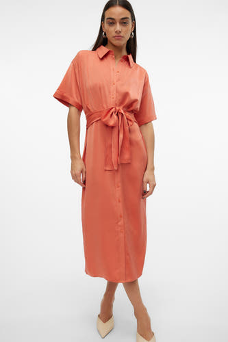 Robe à manches courtes - rouge