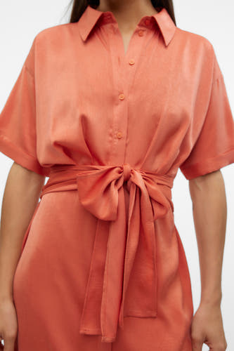 Robe à manches courtes - rouge