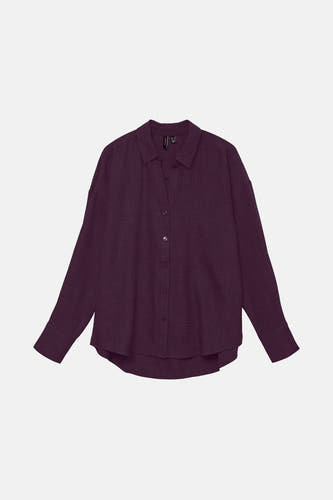 Chemise bleue à longues manches de VERO MODA, avec fermeture à boutons et une subtile texture.