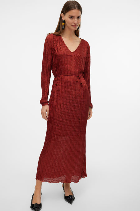 VMOLGA L/S V-NECK 7/8 DRESS WVN BTQ