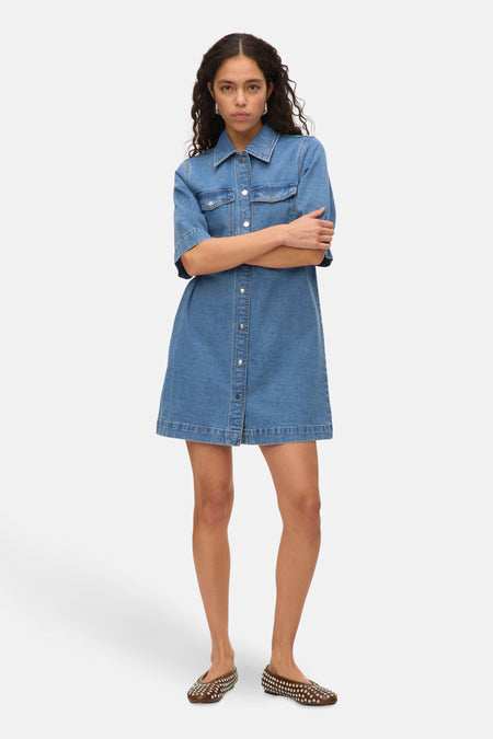 VMFENJA 2/4 SHORT DENIM DRESS GA NOOS