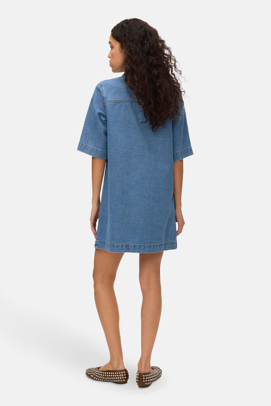 Robe à manches courtes - mid blue denim - VERO MODA®