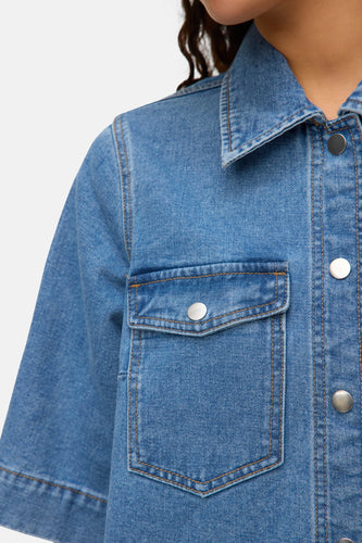 Robe à manches courtes - mid blue denim - VERO MODA®