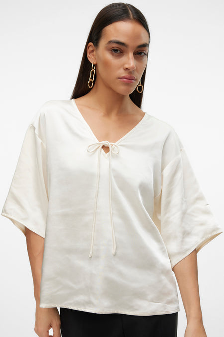 VMRIVER 2/4 V-NECK TOP WVN BTQ GA
