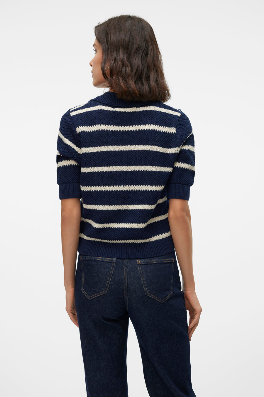 Pull à col en V - bleu