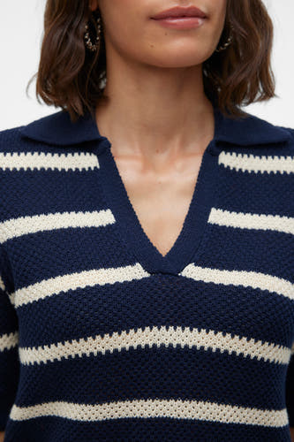 Pull à col en V - bleu