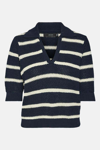 Pull à col en V - bleu